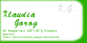 klaudia gorog business card